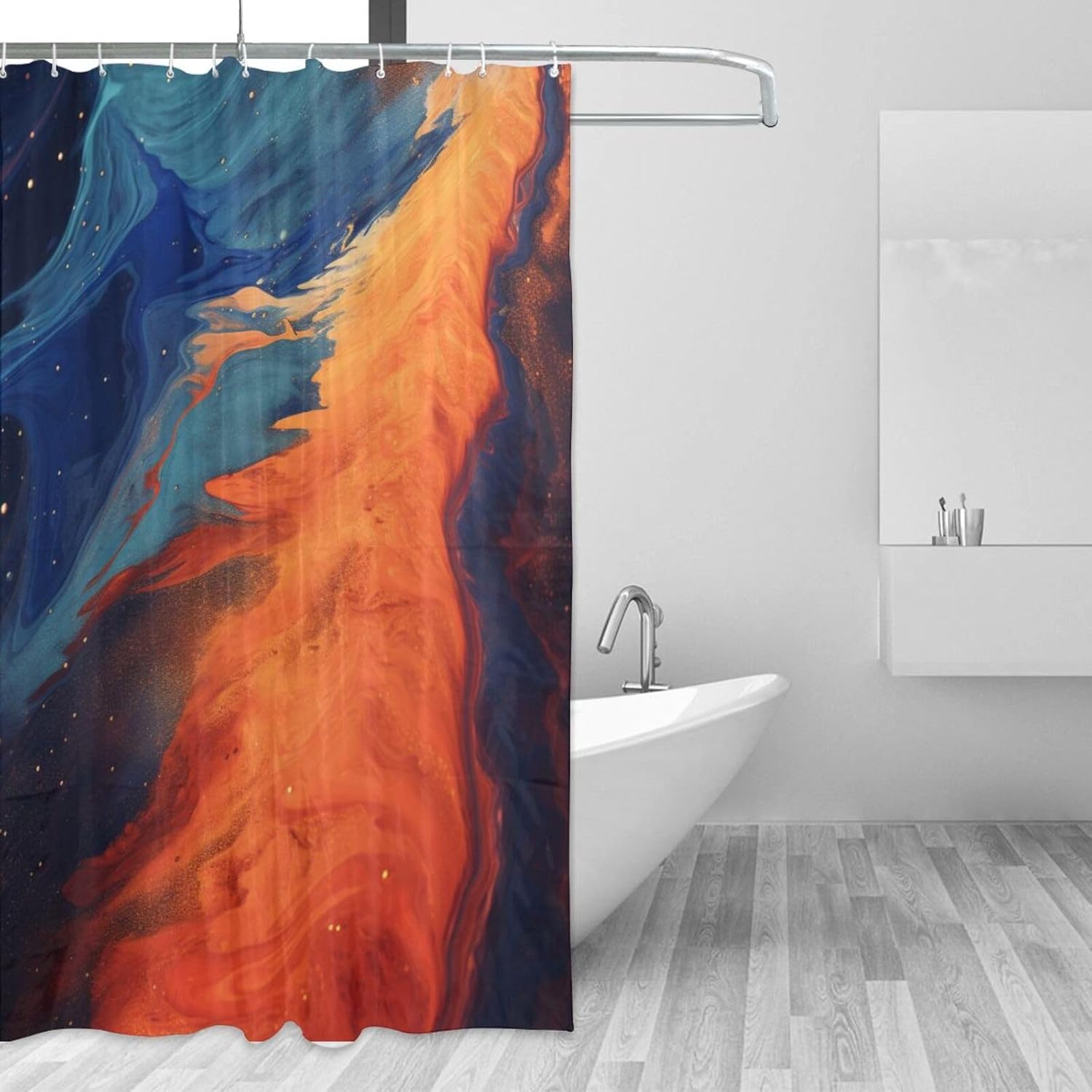 Abstract Texture Shower Curtain Set with 12 Hooks 72x72in 1