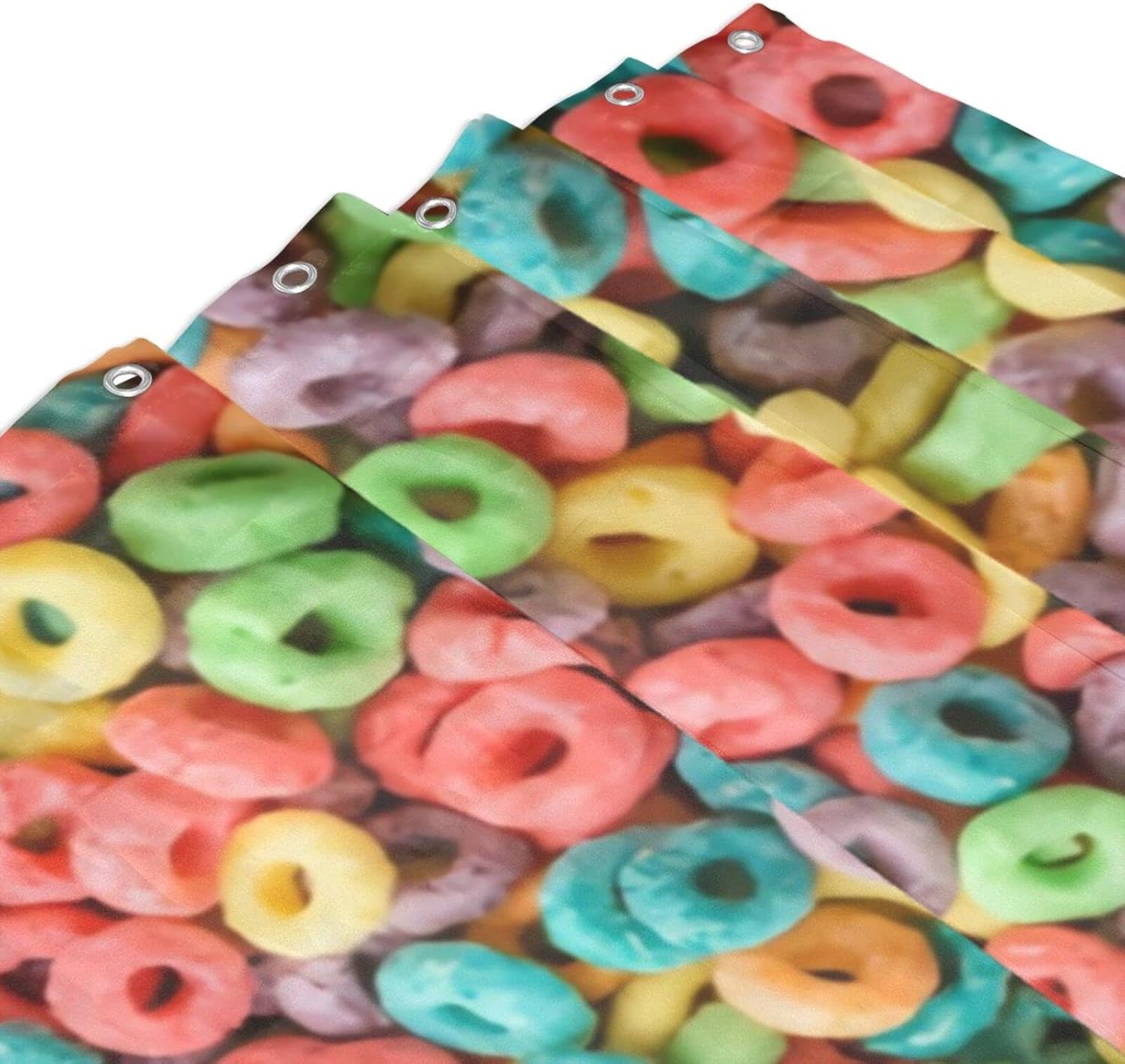 OLGCZM 3D Fruit Hoops Shower Curtain 72x72 Inches
