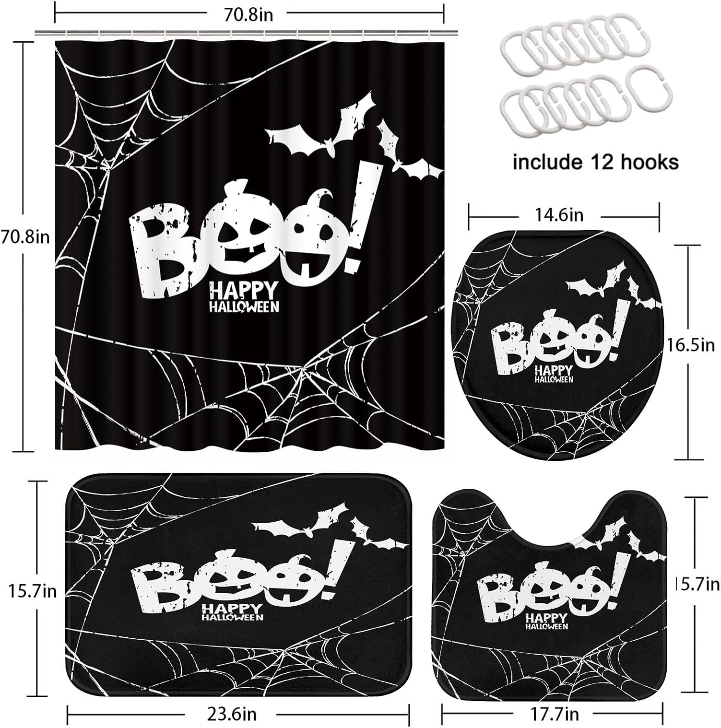 Arttown Happy Halloween Bathroom Set 4 Pcs