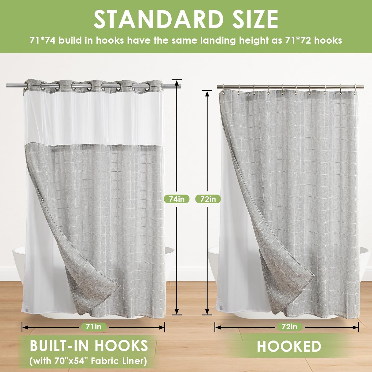 Nesphy Boho Farmhouse Shower Curtain Set