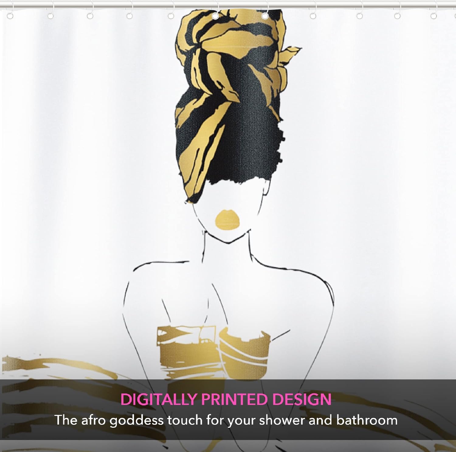 Pardon My Fro Harmony Shower Curtain - 71x71 Inch Waterproof Chic Print