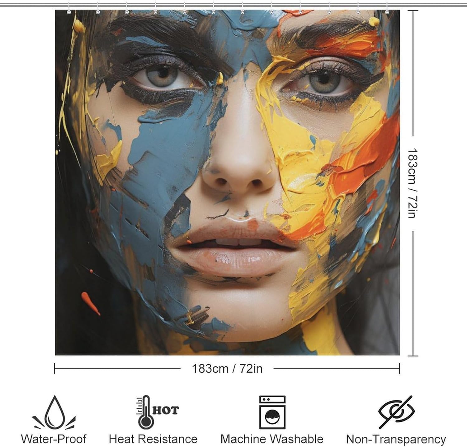 DAOWANGZUO Female Face Shower Curtain Set 72x72in 1