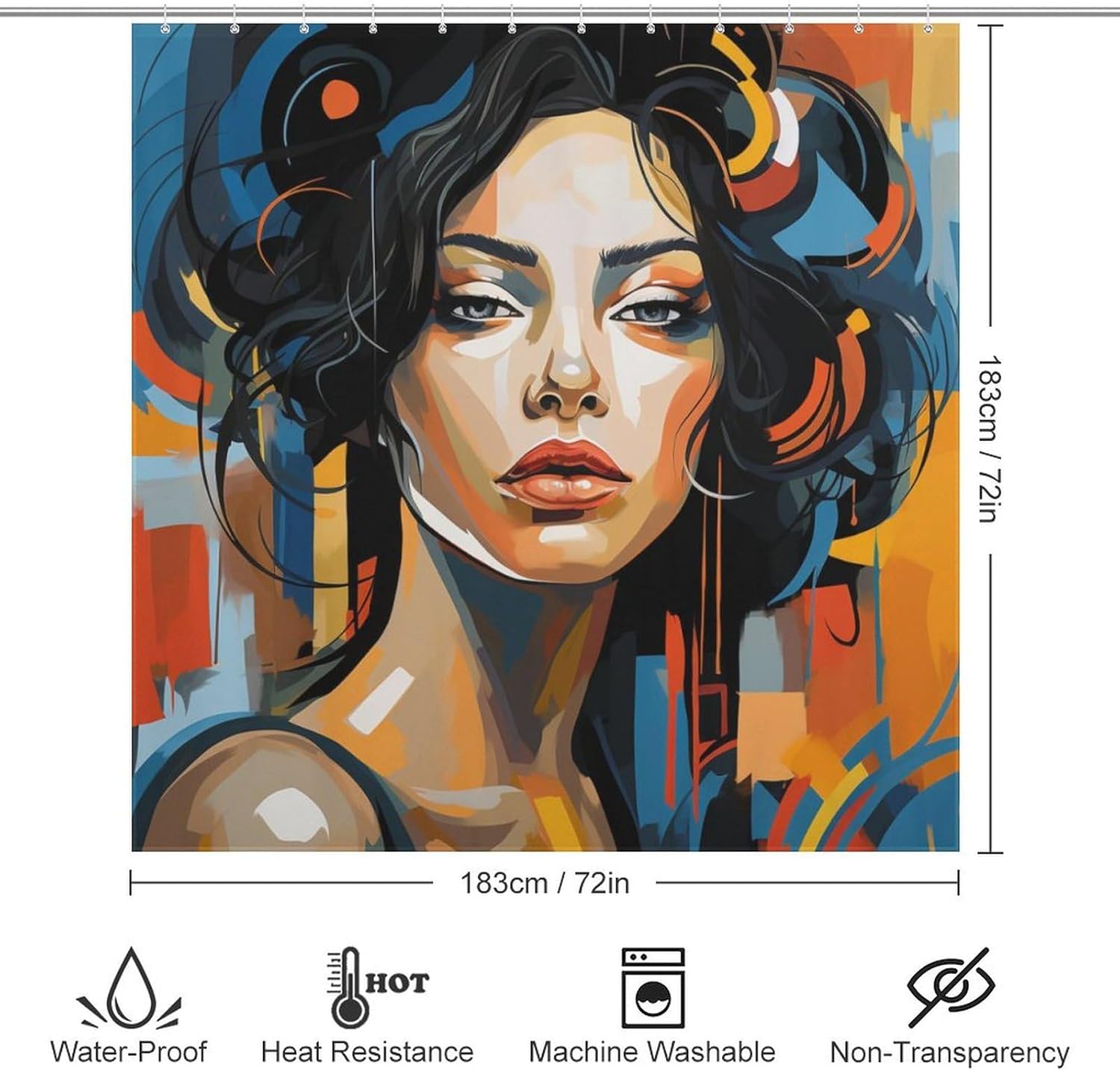 DAOWANGZUO Female Face Shower Curtain Set 1