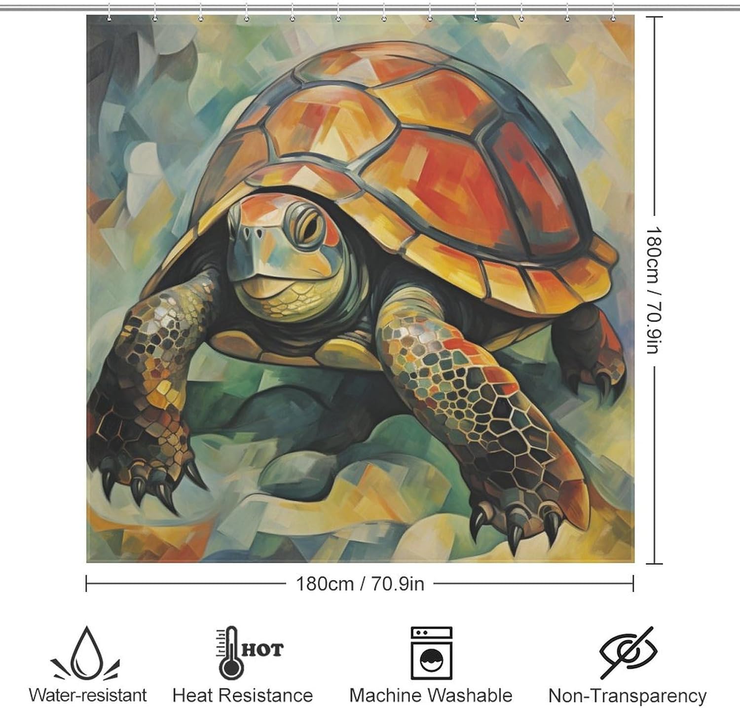 DAOWANGZUO Sea Turtle Shower Curtain Set