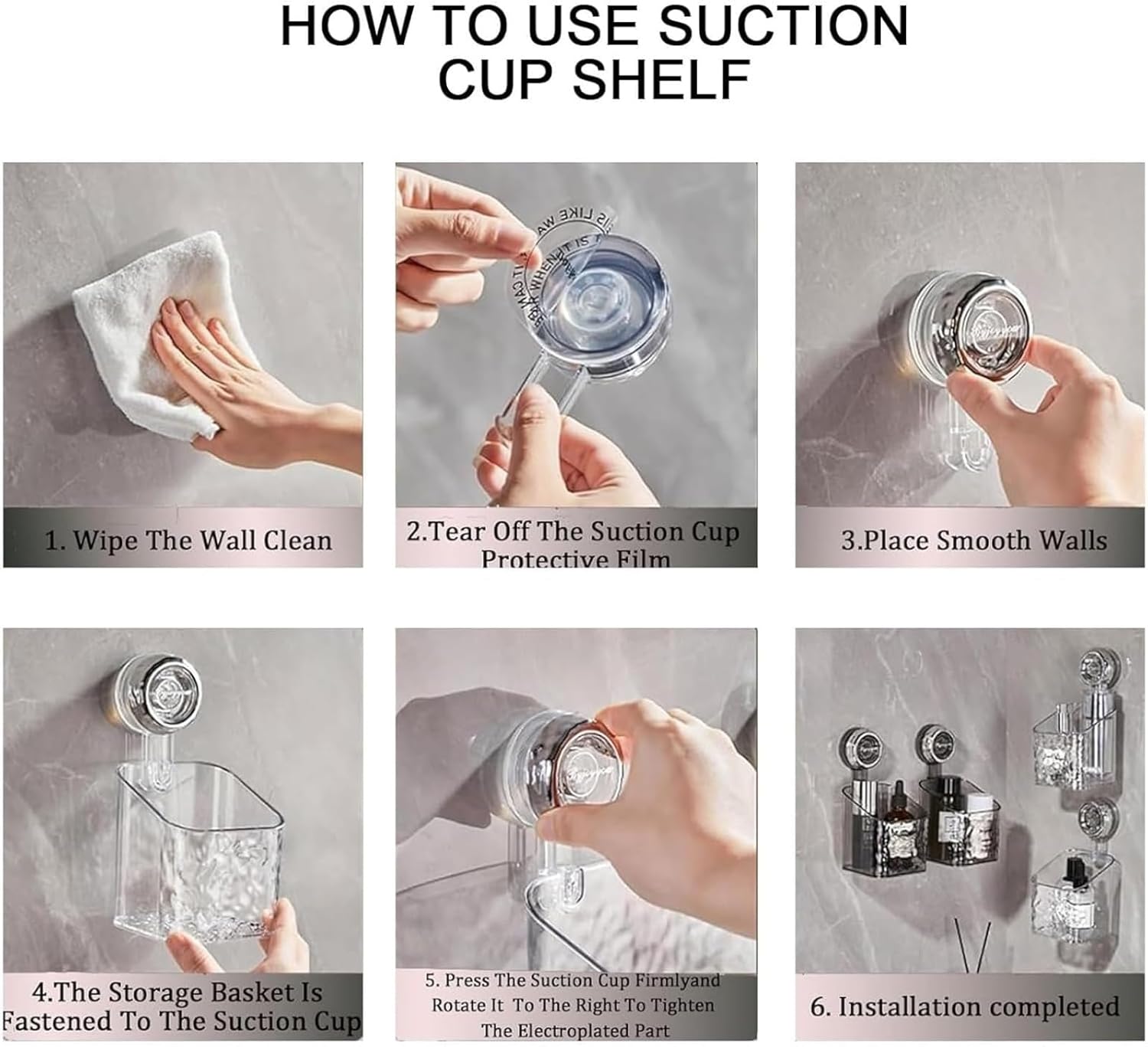 Nest Grip Suction Cup Shelf - Glacier Pattern Design