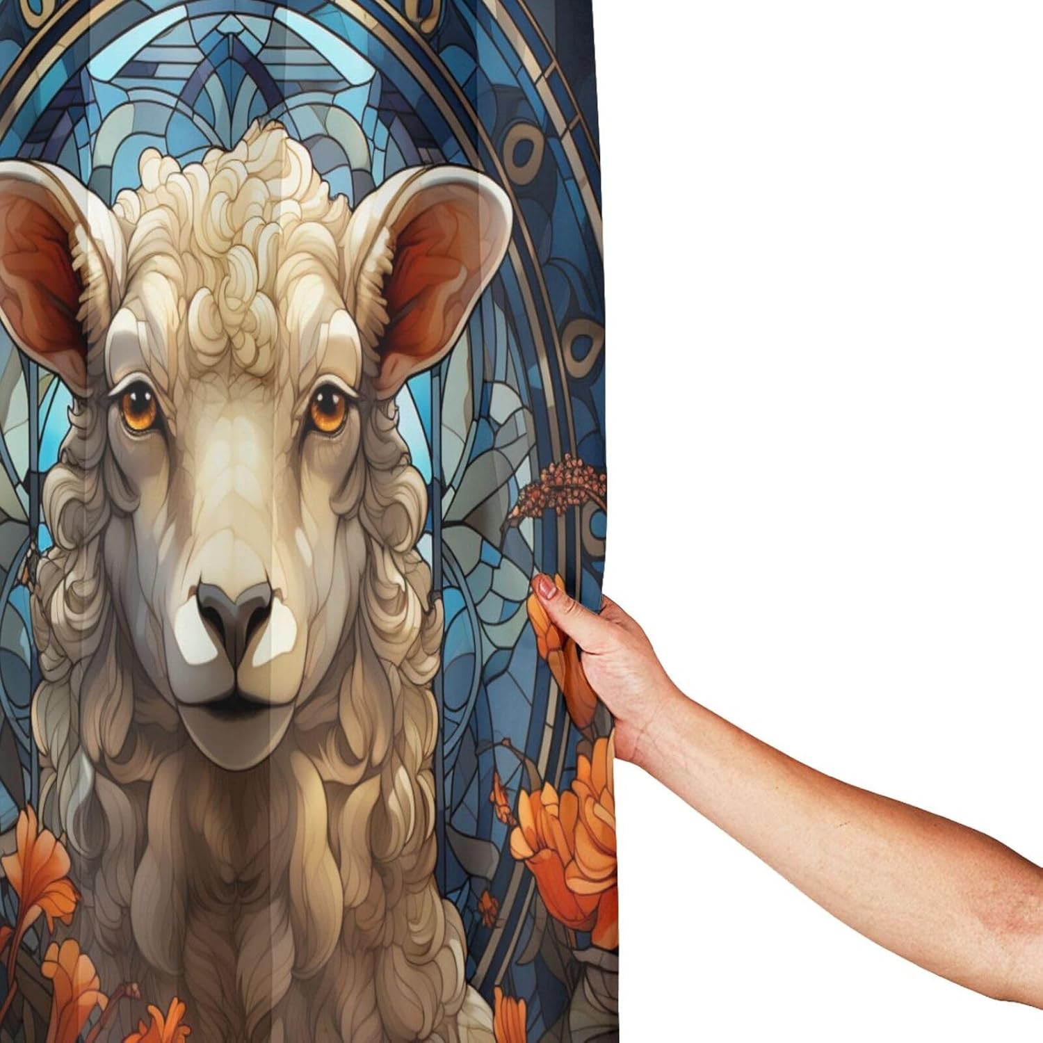 DAOWANGZUO Sheep Shower Curtain Set 72x72in
