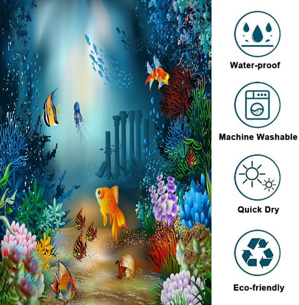 Goodbath Fish Shower Curtain 72x72 Waterproof 1