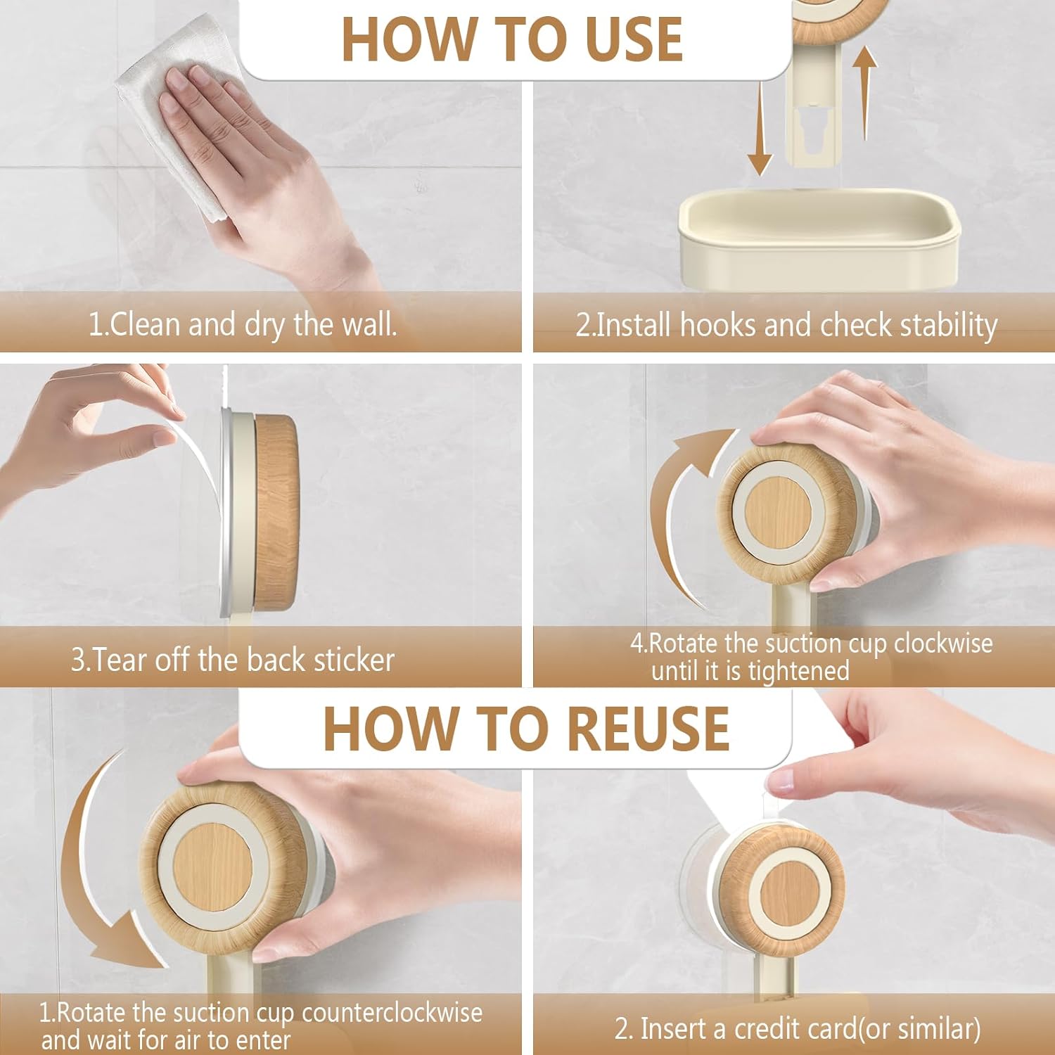 Cinola Double Layer Suction Cup Soap Dish for Shower Wall Mount