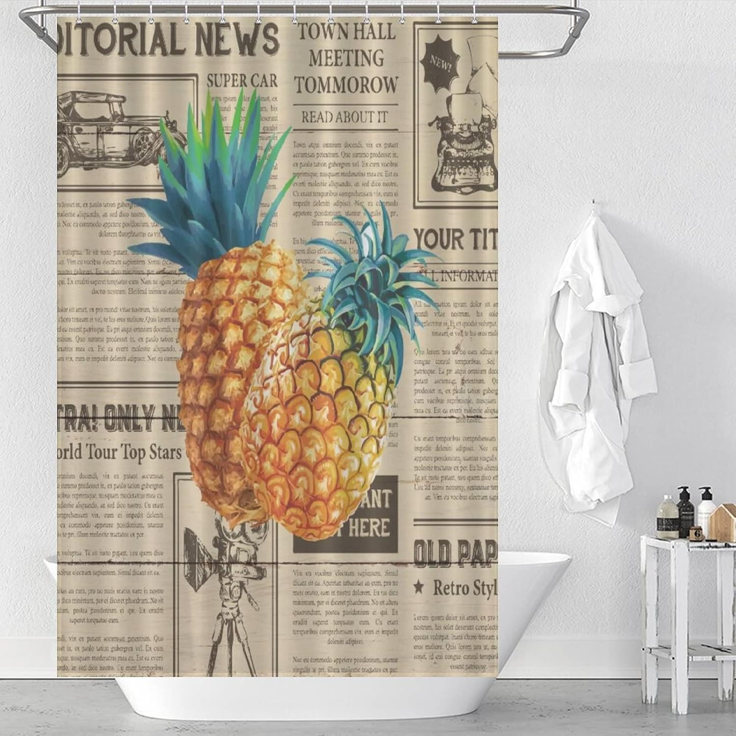 Sweet Natural Food Shower Curtain Set 48x72inch