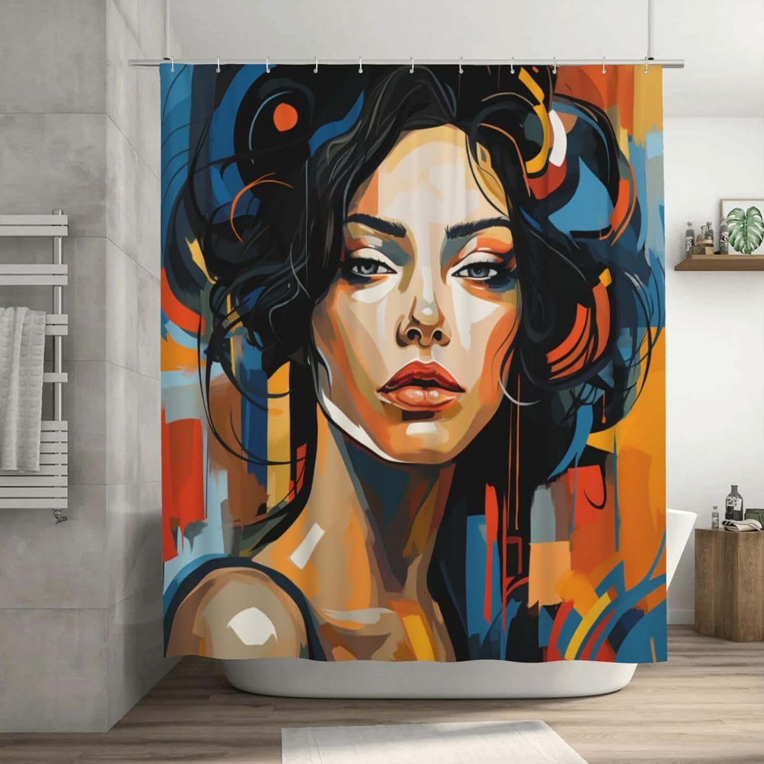 DAOWANGZUO Female Face Shower Curtain Set 1