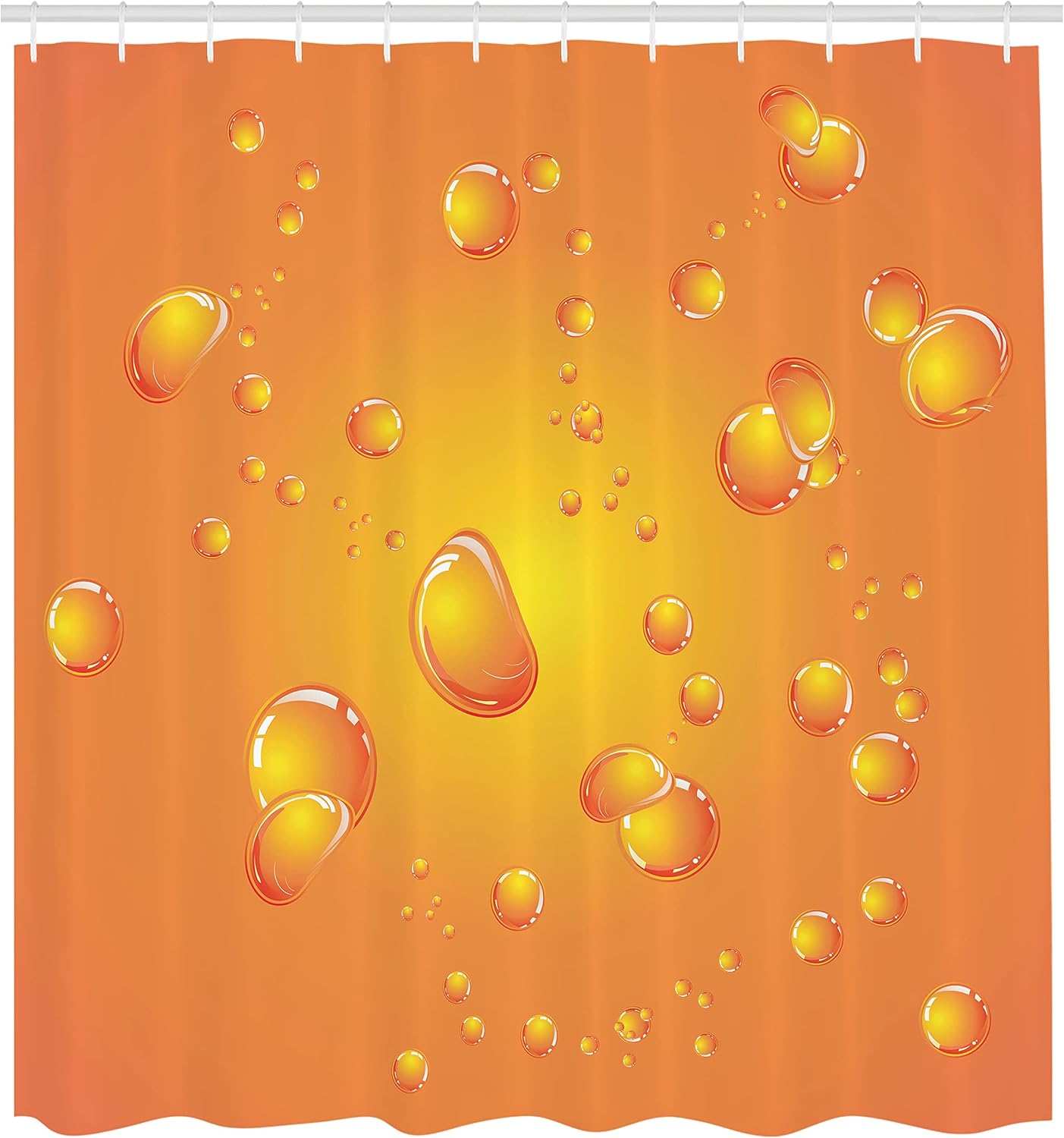 Ambesonne Burnt Orange Shower Curtain Set with Hooks