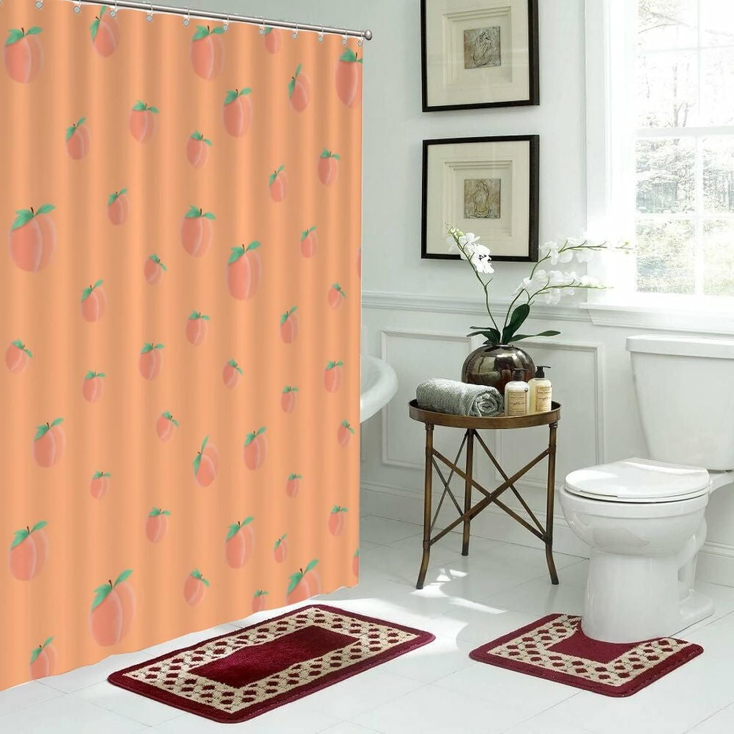 Funny Fruit Shower Curtains 71 x 91 Durable Set with Hooks