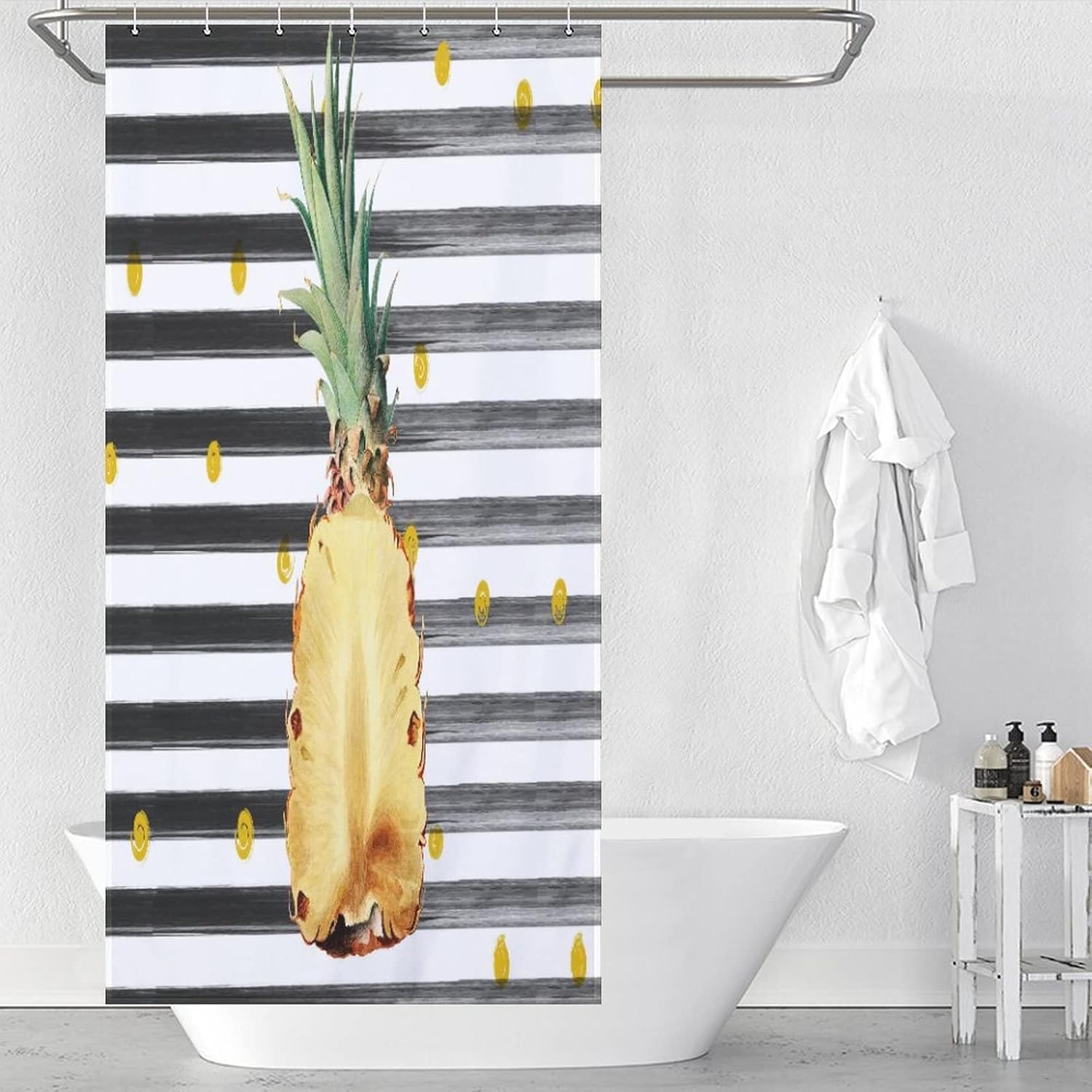 Sweet Natural Food Theme Shower Curtain with 12 Hooks