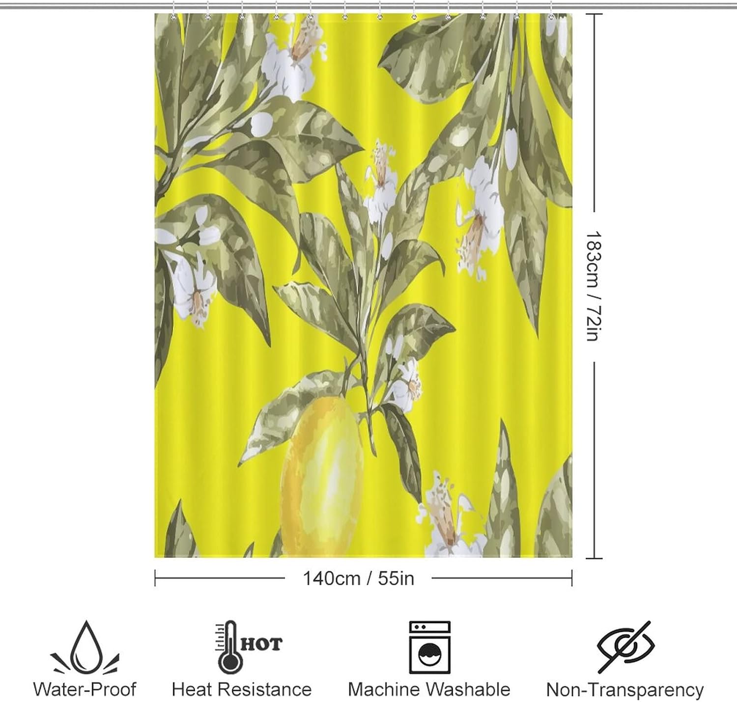 Sweet Natural Food Shower Curtain Lemon Summer