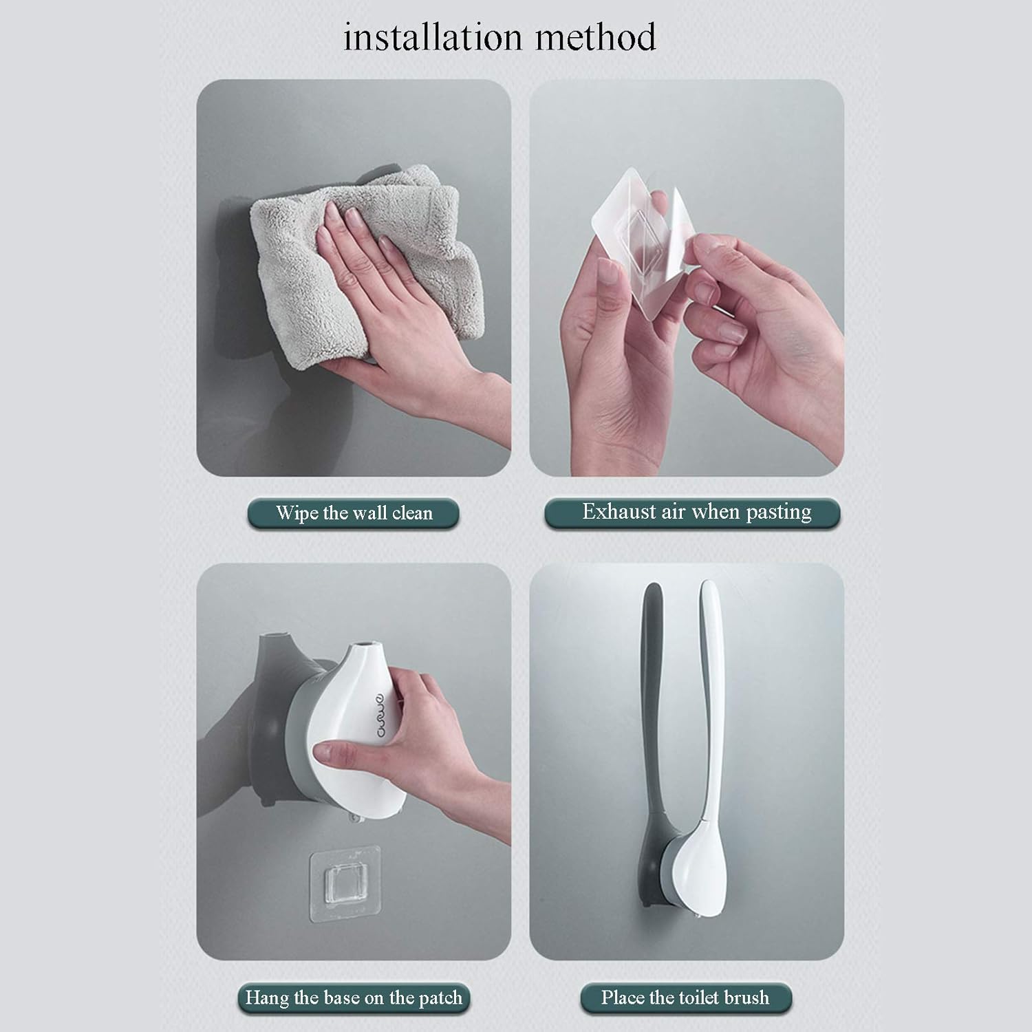 NLIAN Silicone Toilet Brush with Holder Gray