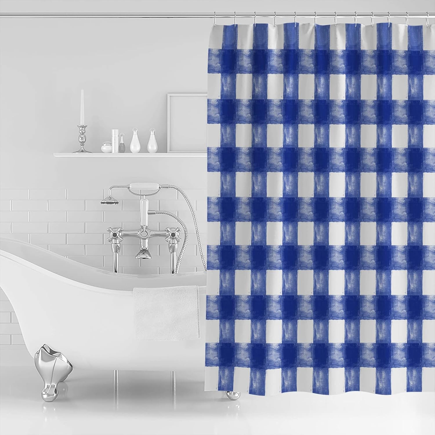 Savannan Shower Curtain Set with 12 Hooks and Water Repellent Fabric