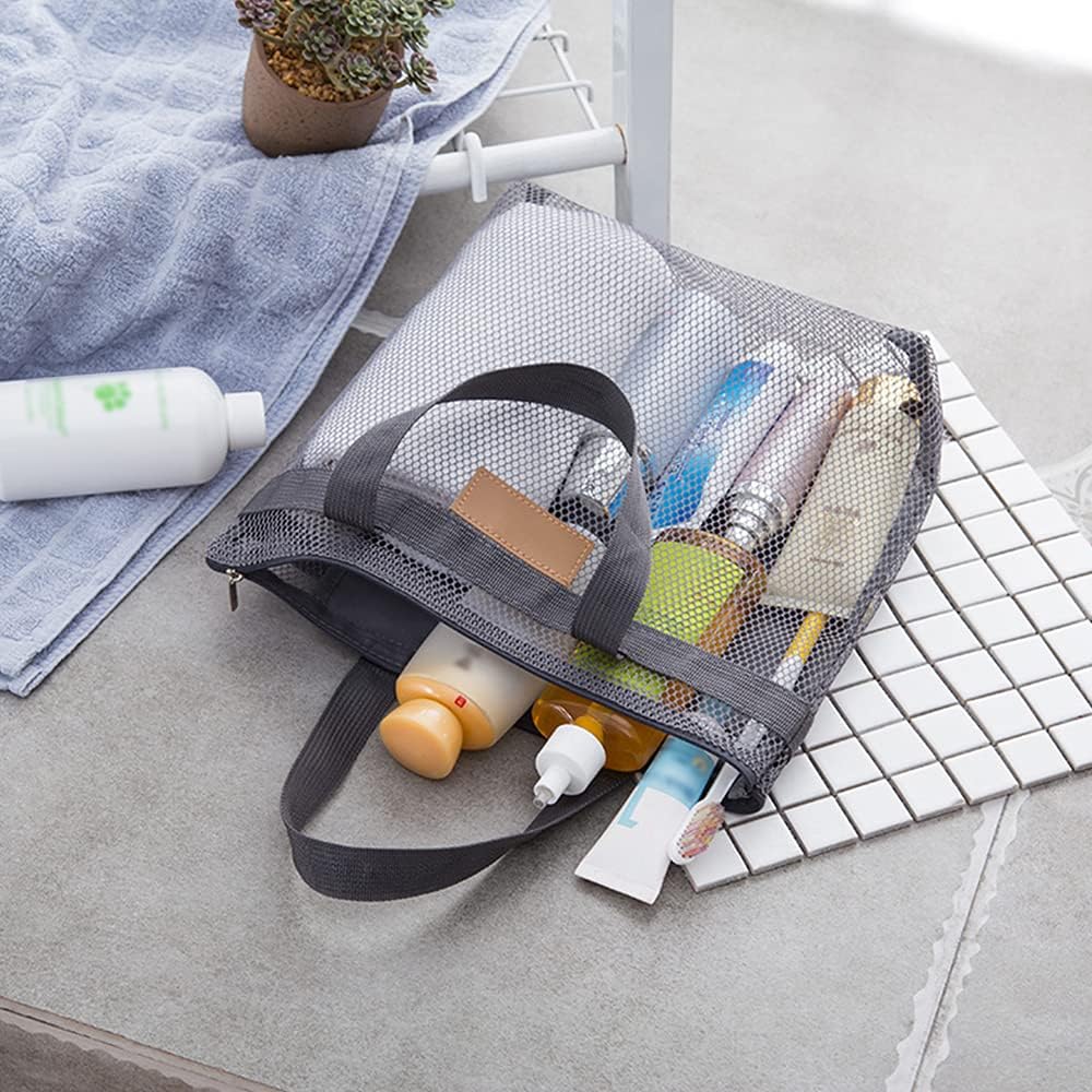 Pebipoo 2 Mesh Shower Caddy Bags with Zipper and Inner Pocket