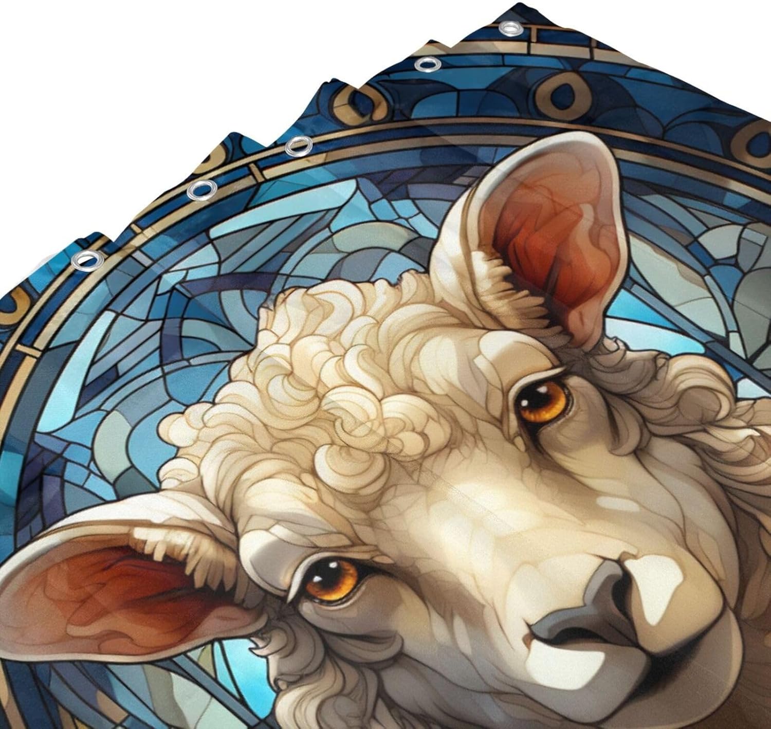 DAOWANGZUO Sheep Shower Curtain Set 72x72in