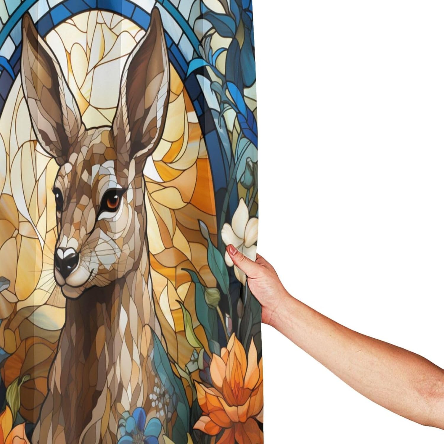 DAOWANGZUO Kangaroo Shower Curtain Set 72x72in