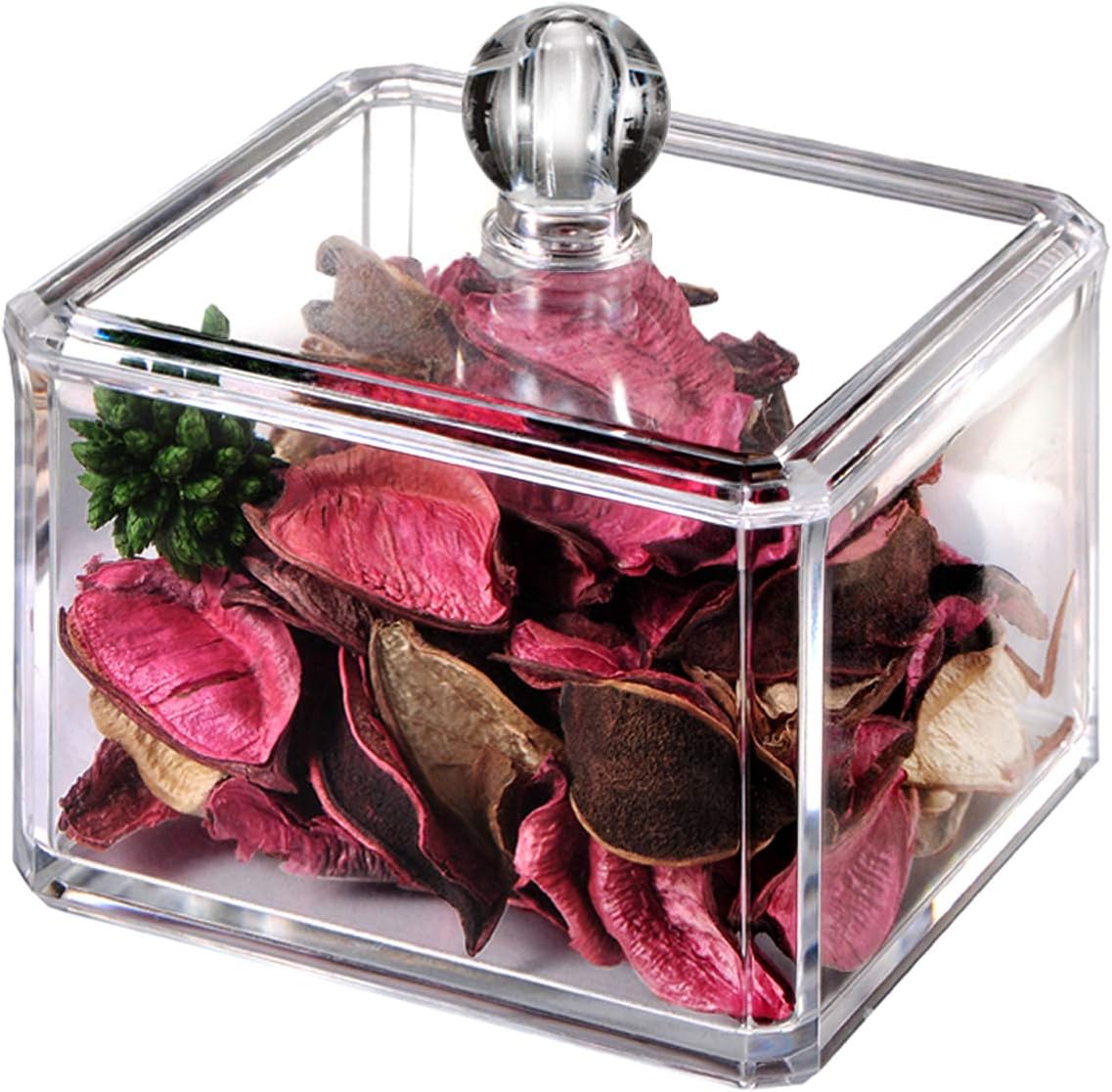 SheeChung Clear Acrylic Q-tip Holder Bathroom Vanity Storage Organizer