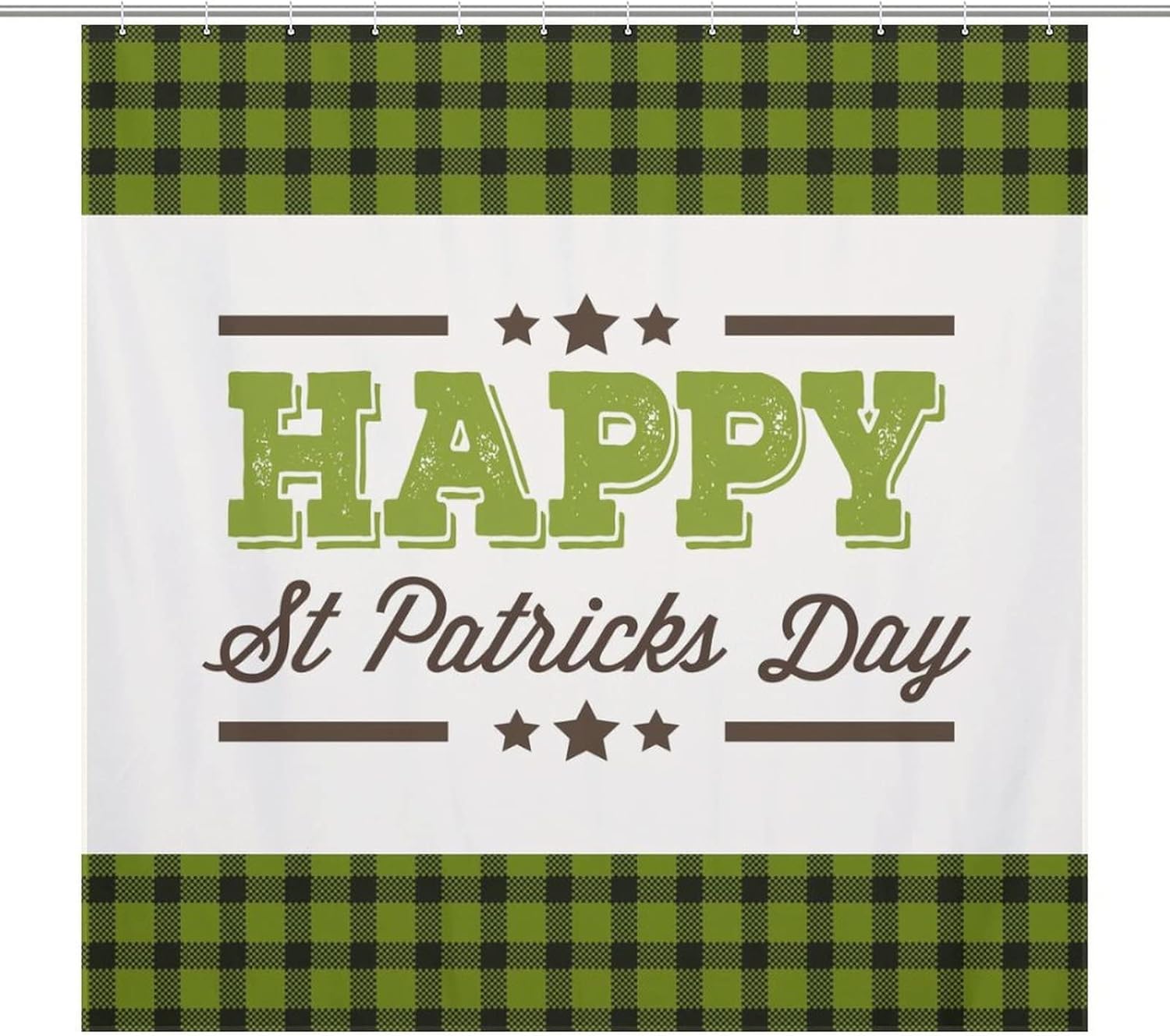 Happy St Patricks Day Shower Curtain with 12 Hooks