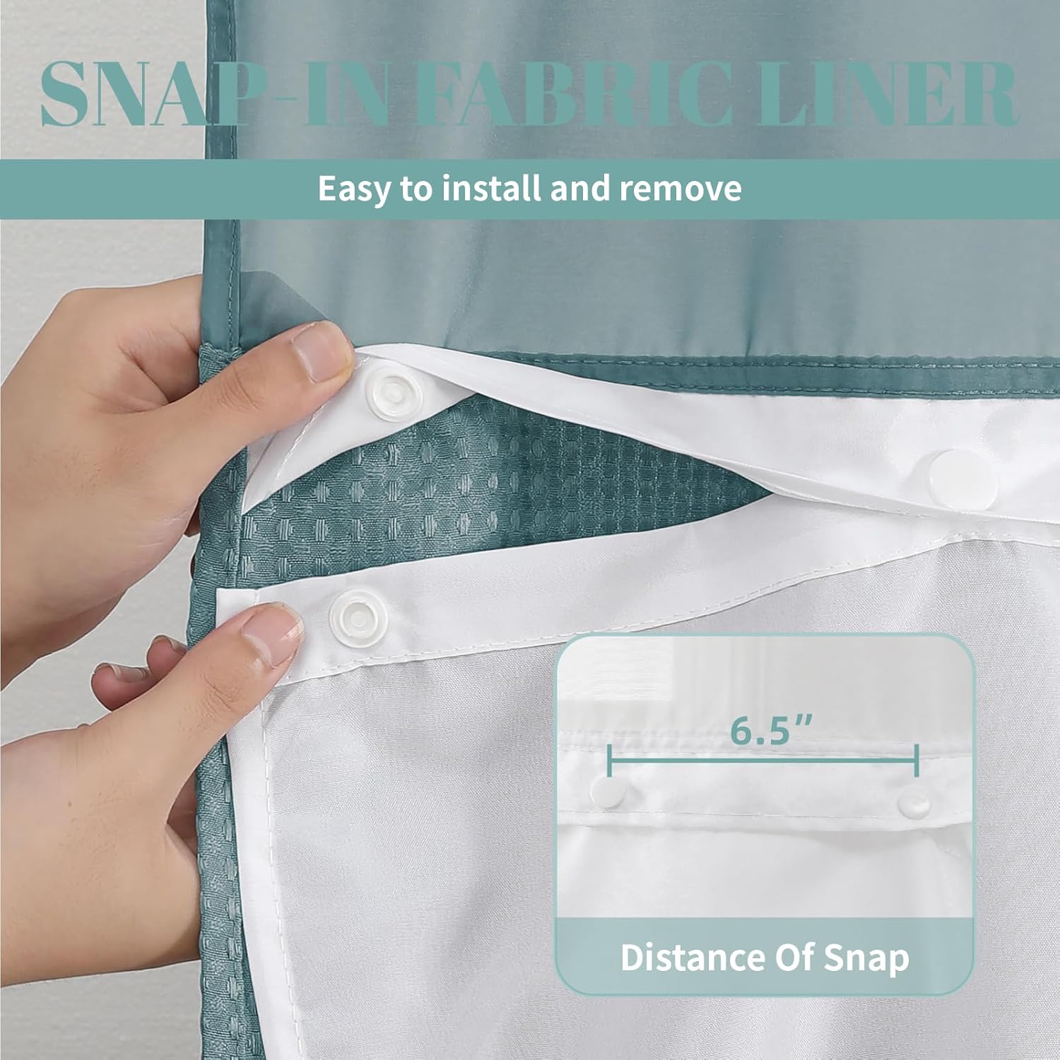 Eachope SeawedGreen Waffle Weave Shower Curtain Set