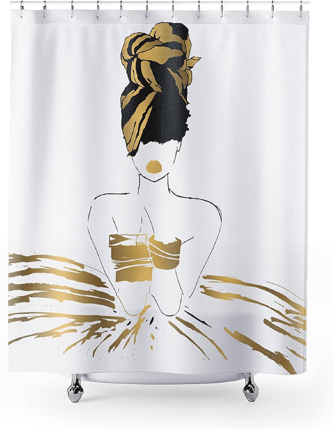 Pardon My Fro Harmony Shower Curtain - 71x71 Inch Waterproof Chic Print