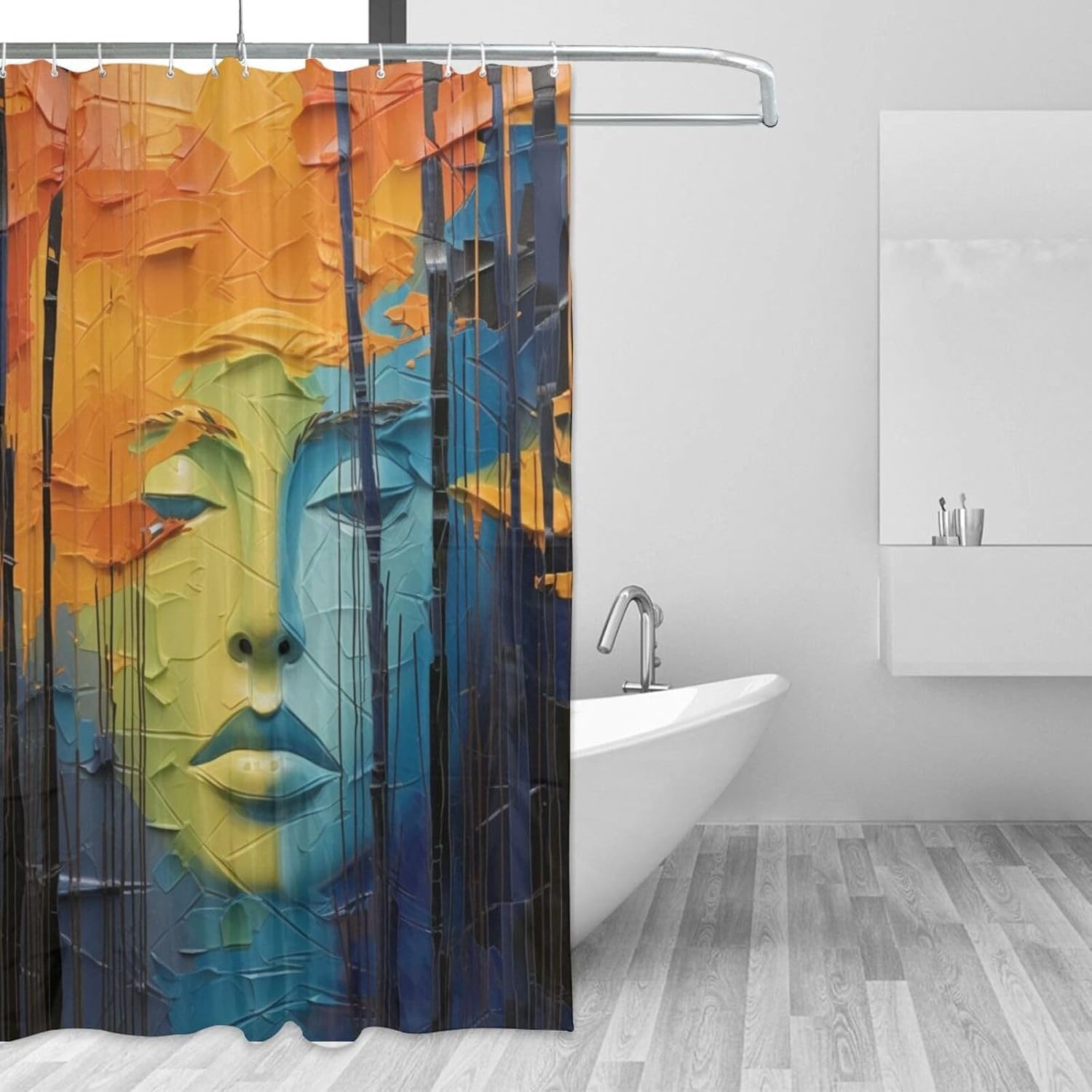 DAOWANGZUO Girls Face Shower Curtain Set