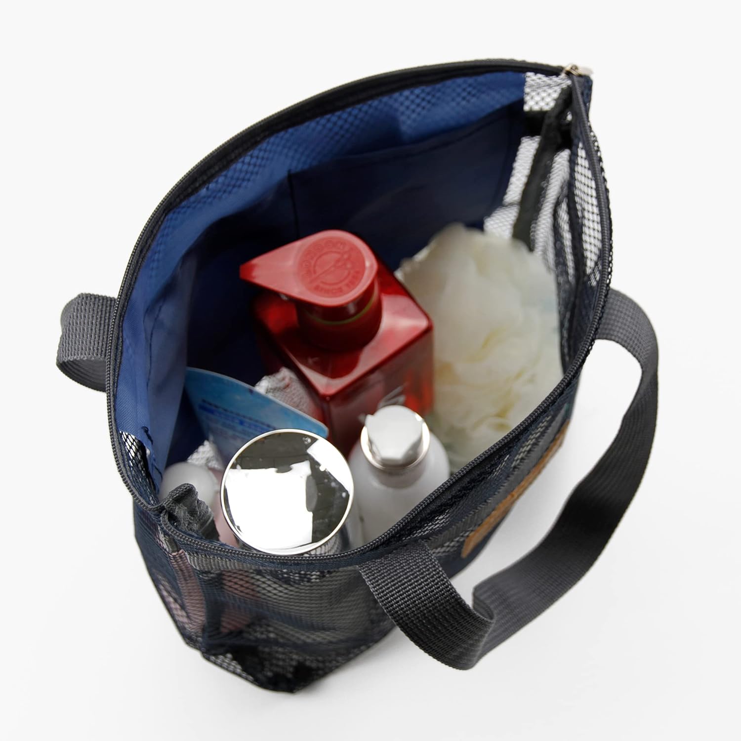 Mesh Shower Caddy Bag with Zipper for Travel and Gym