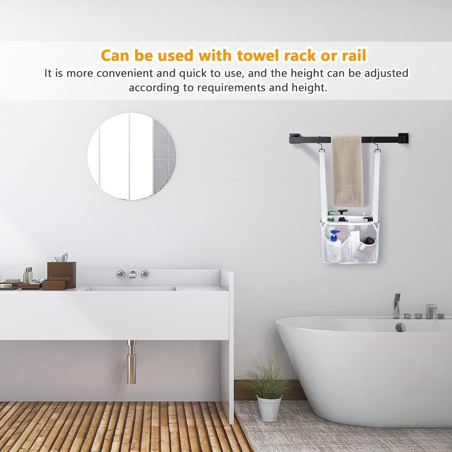 Phying Hanging Mesh Shower Caddy with 4 Pockets