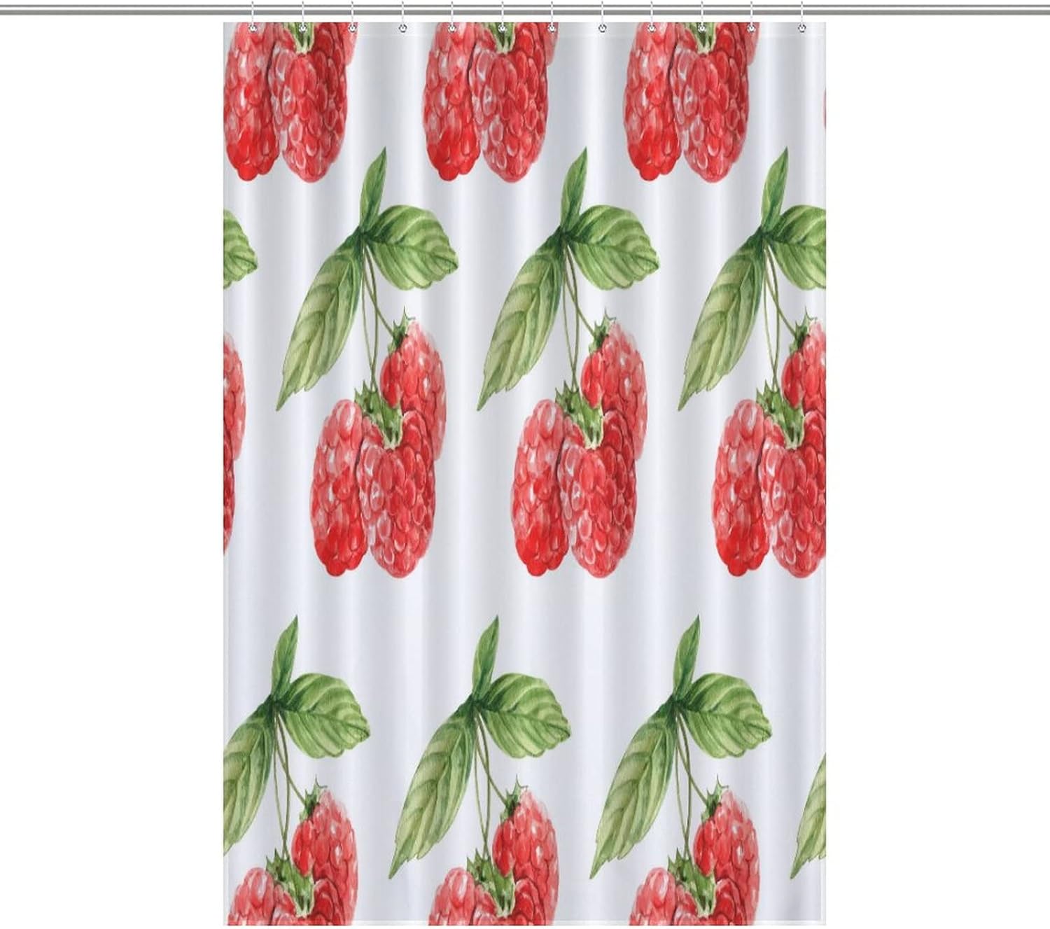 Sweet Natural Strawberry Shower Curtain with 12 Hooks