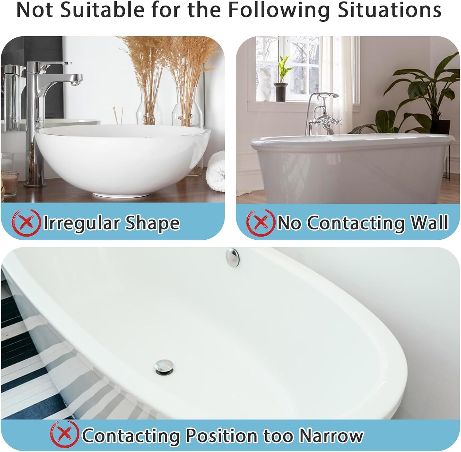 2 PCS Acrylic Shower Splash Guard with Adhesive