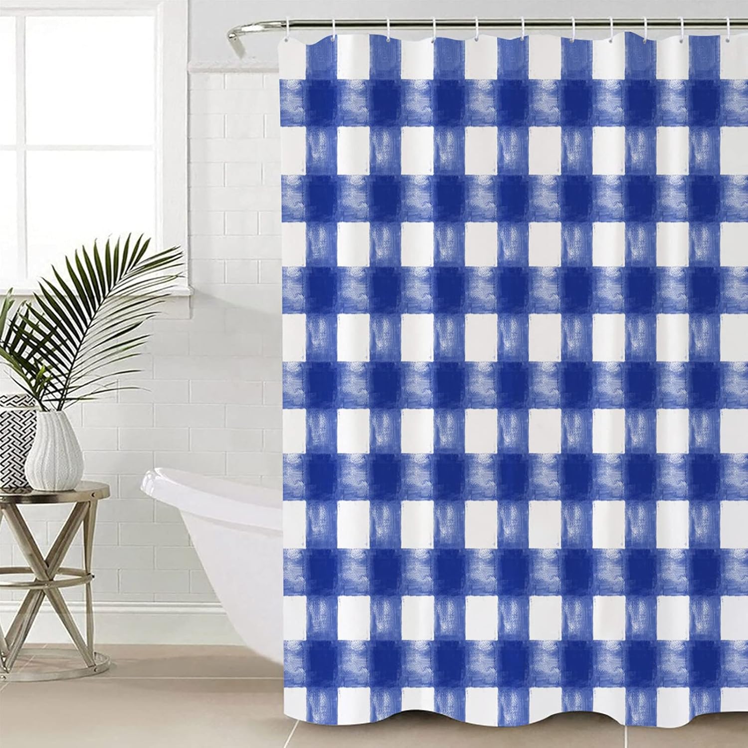 Savannan Shower Curtain Set with 12 Hooks and Water Repellent Fabric