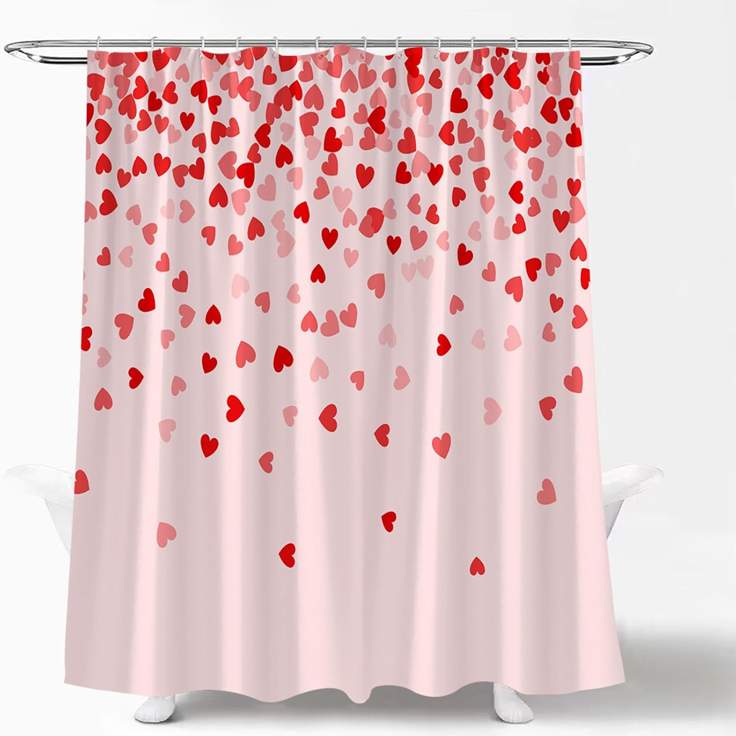 Valentines Love Heart Shower Curtain Set 1