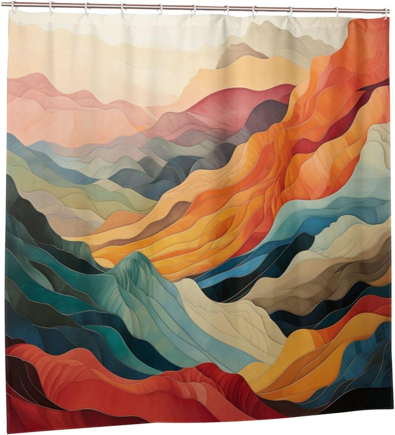 DAOWANGZUO Mountain Shower Curtain Set 72x72in 1