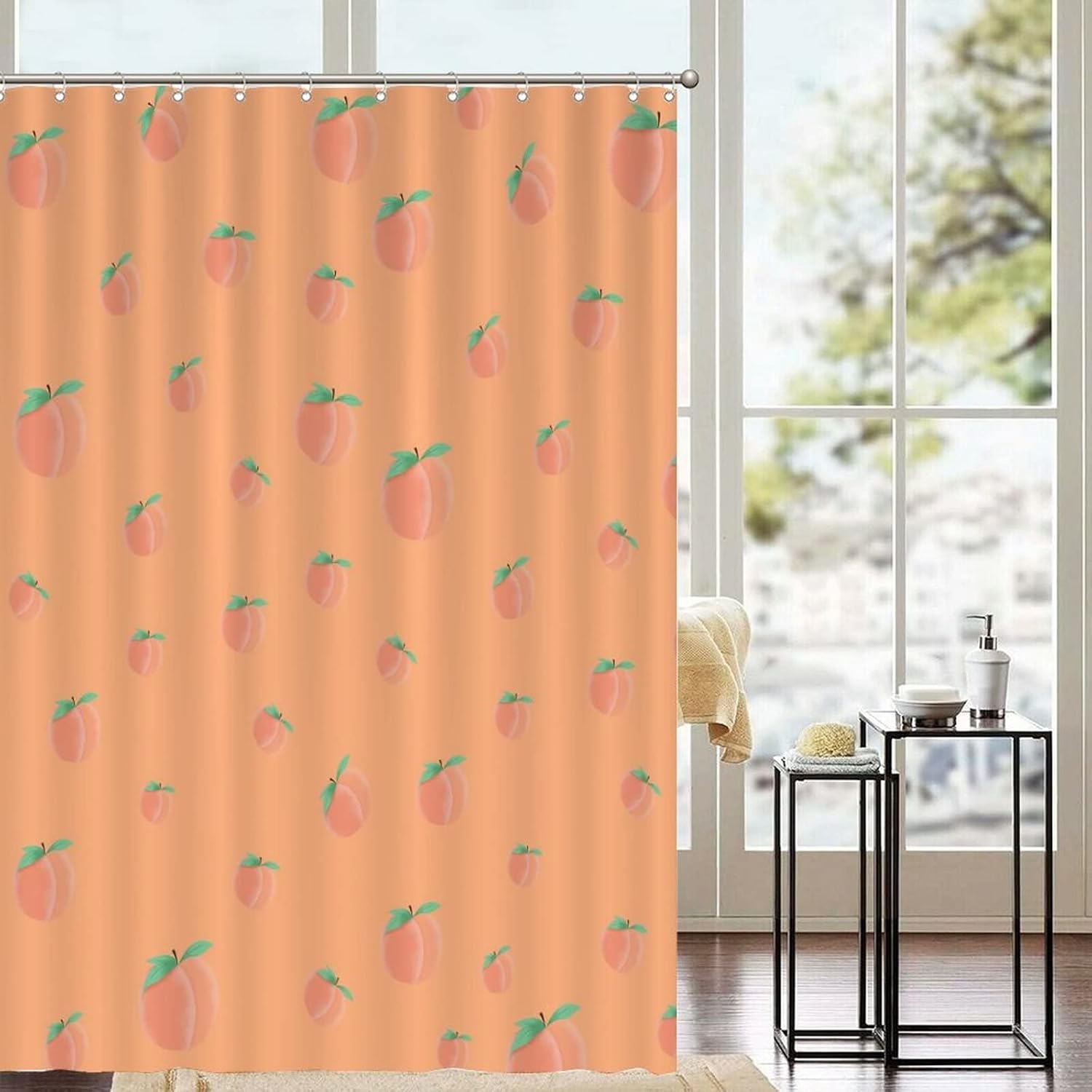 Funny Fruit Shower Curtains 71 x 91 Durable Set with Hooks