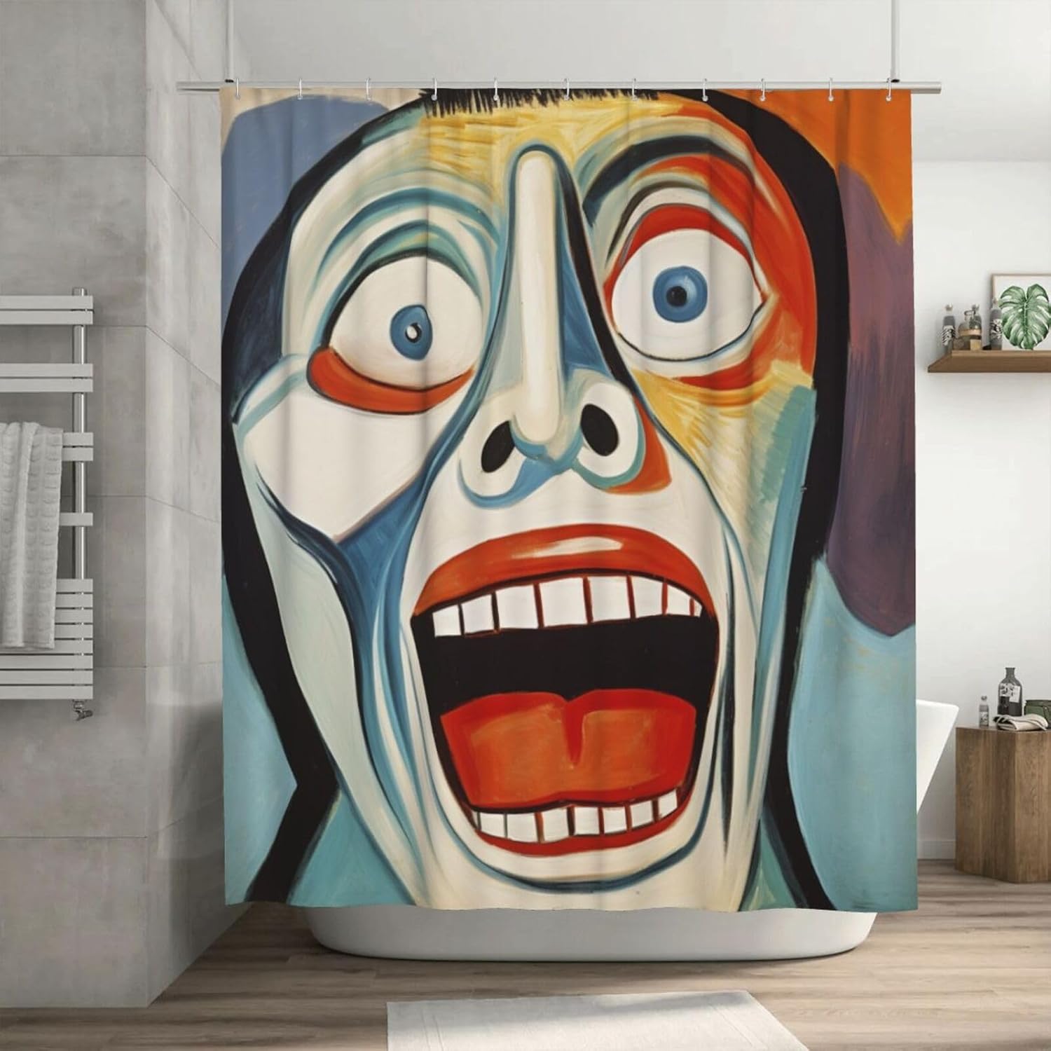 Laughing Boy Shower Curtain Set with 12 Hooks 72x72in 1