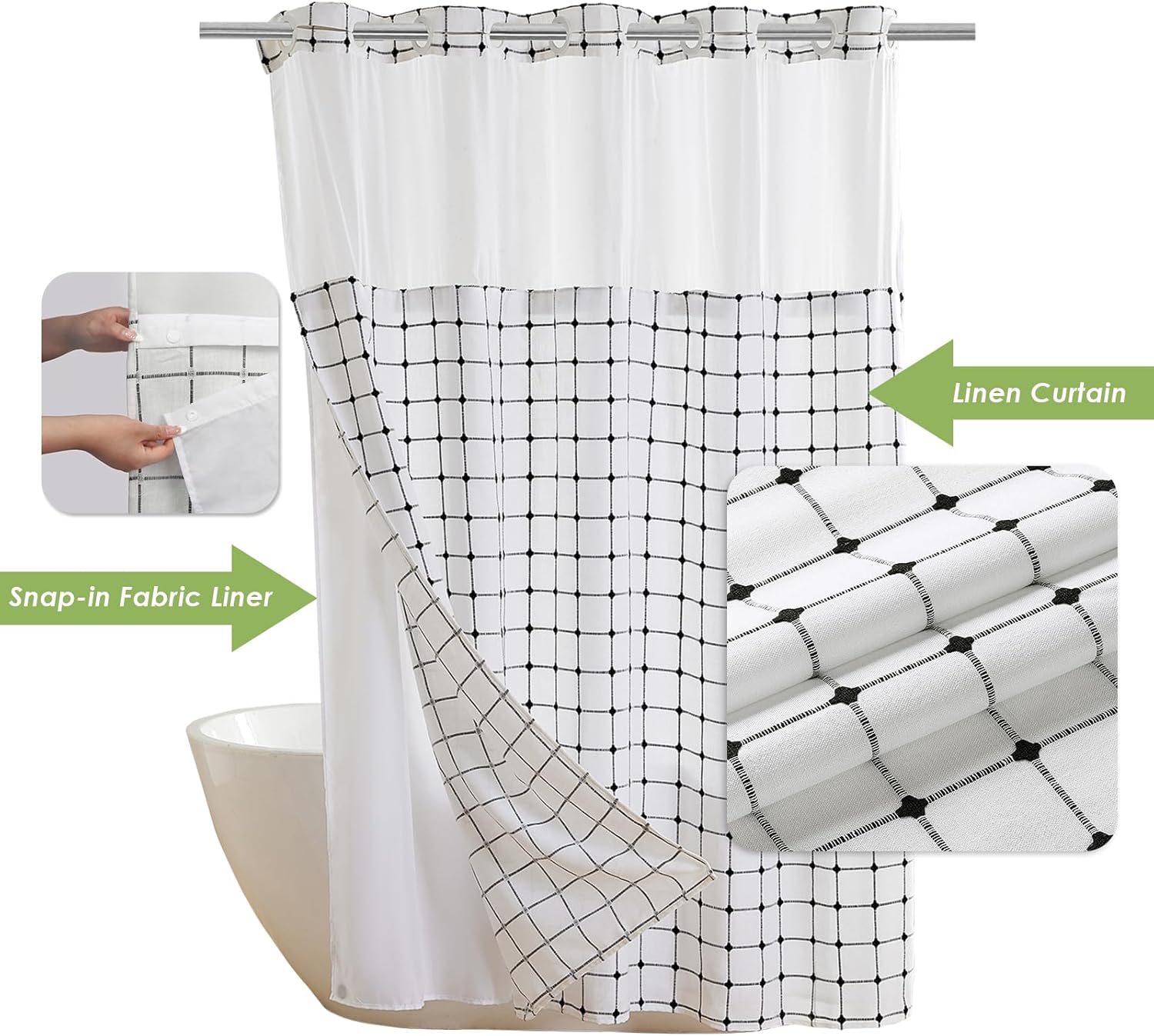 Nesphy Boho Farmhouse Shower Curtain Set 1