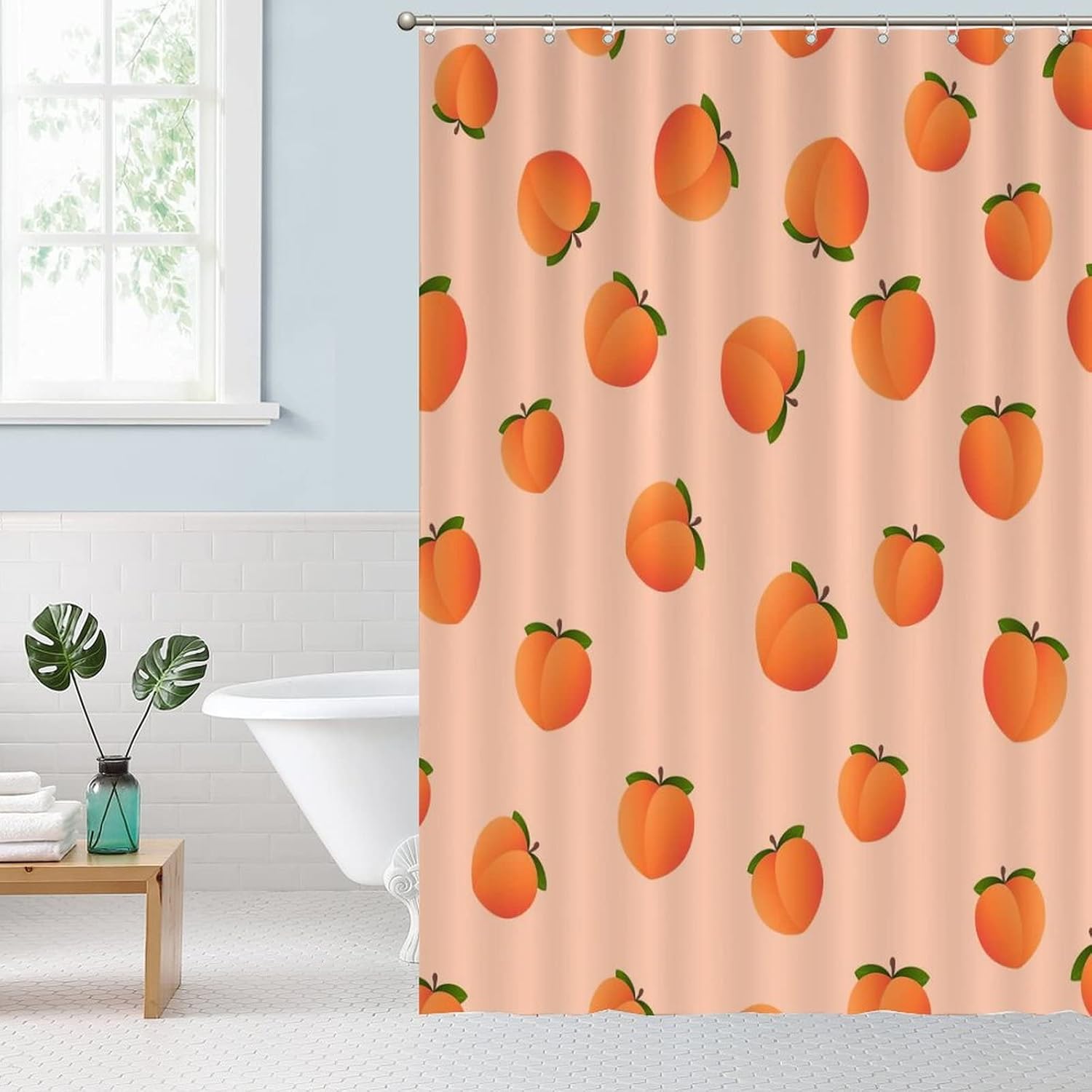 Funny Fruit Shower Curtain Liner Set with Hooks 1