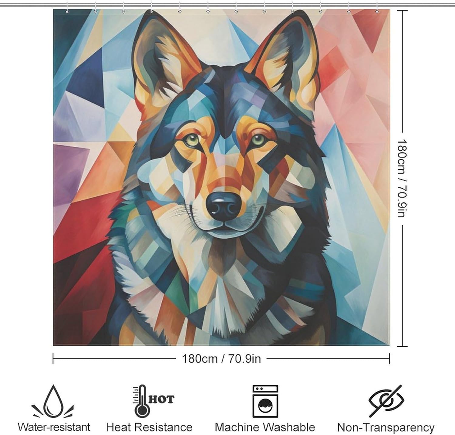 DAOWANGZUO Black Dog Bohemian Shower Curtain Set