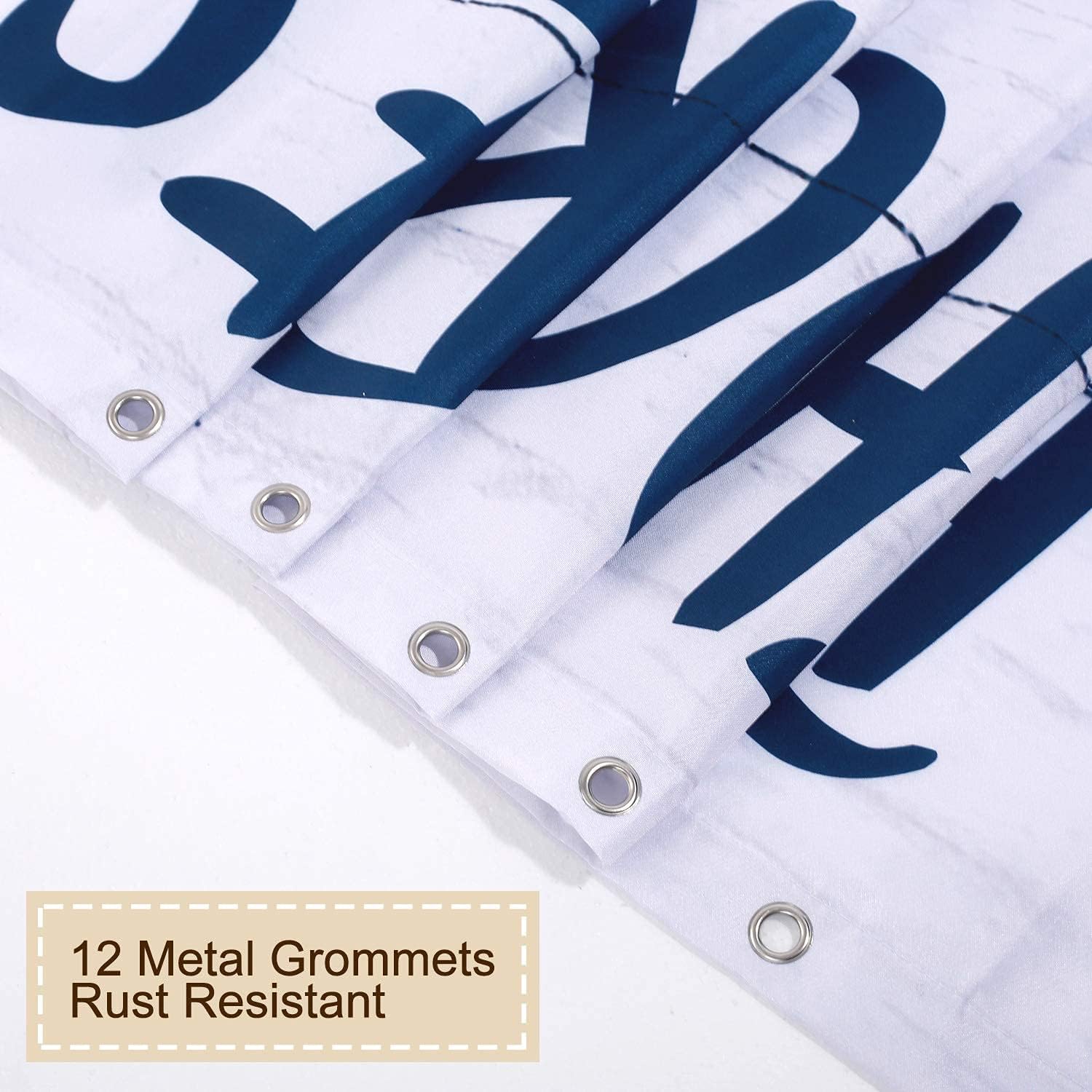 RosieLily Kids Shower Curtain with Funny Words and Hooks