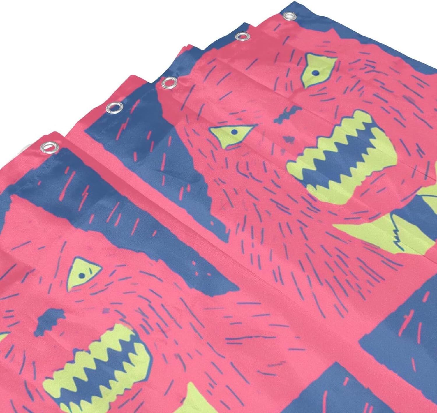 Red Devil Boho Shower Curtain Set with 12 Hooks