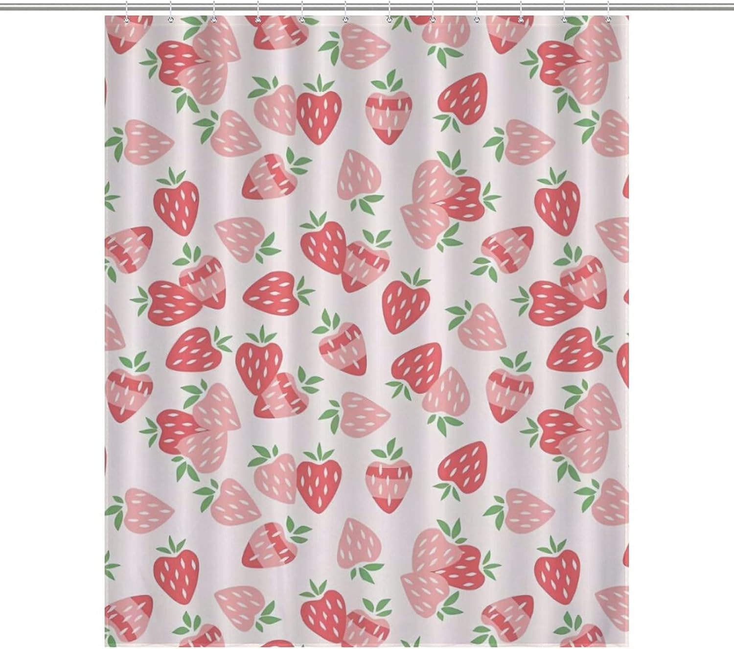 NIRATI Cute Strawberry Pink Shower Curtain 60x72