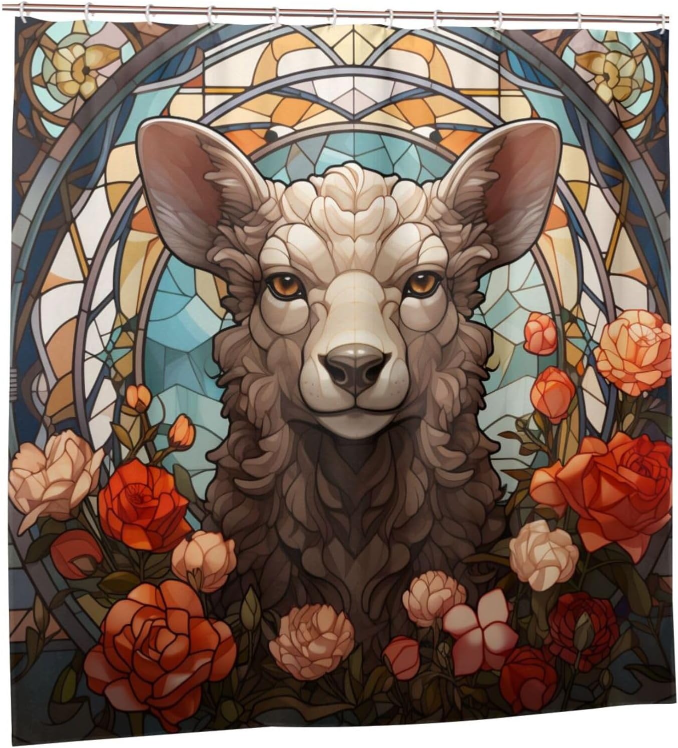 DAOWANGZUO Sheep Shower Curtain Set