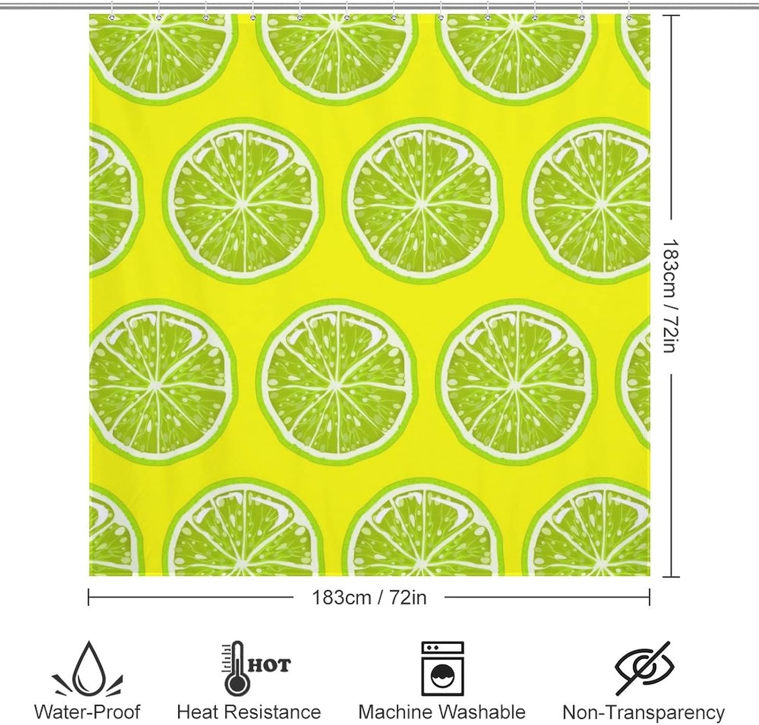 Adorable Lemon Shower Curtain Fabric Set