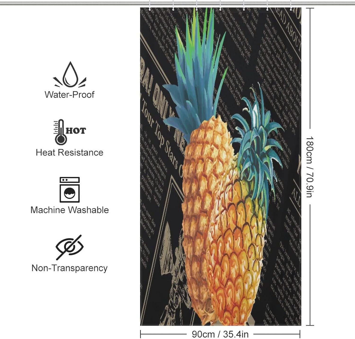 Sweet Natural Food Pineapple Shower Curtain