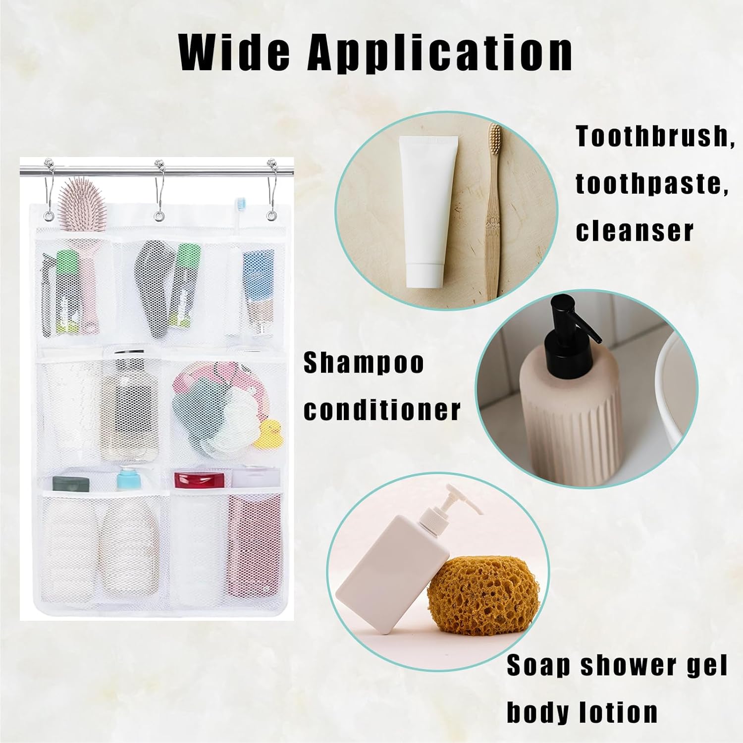 ULIFEBETTER 2 Pack Shower Caddy with 7 Pockets