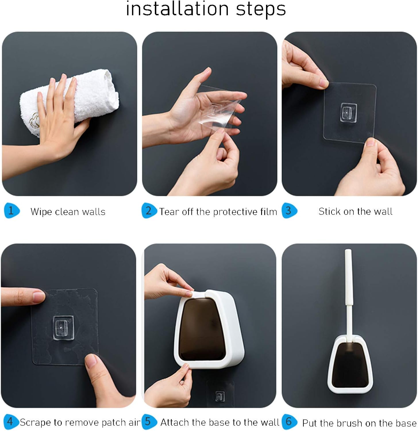 NLIAN Toilet Brush and Holder Set - Automatic Opening and Closing