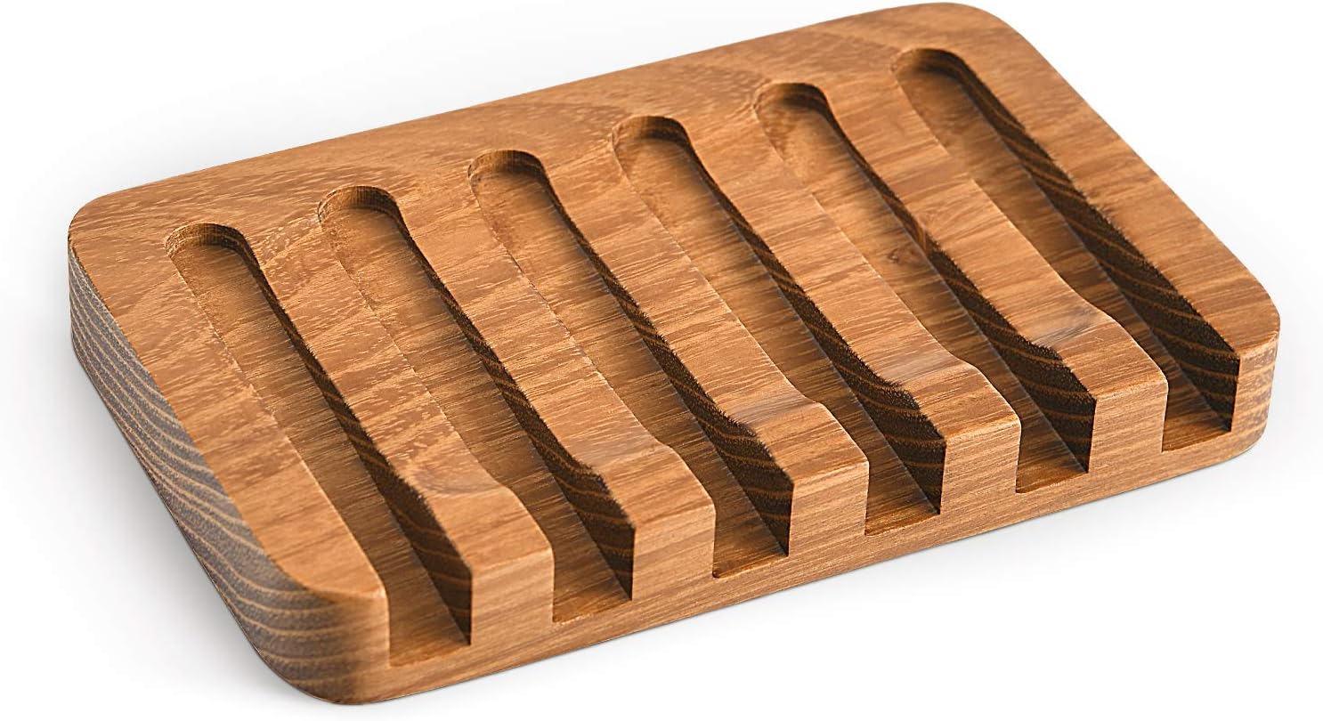 SUBEKYU Wooden Soap Dish with Self Draining Tray 1