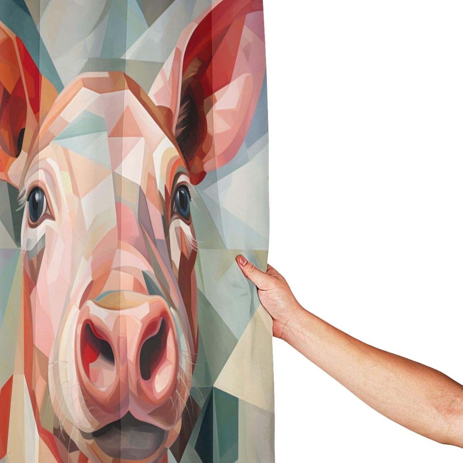DAOWANGZUO Pig Shower Curtain Set 72x72in 1